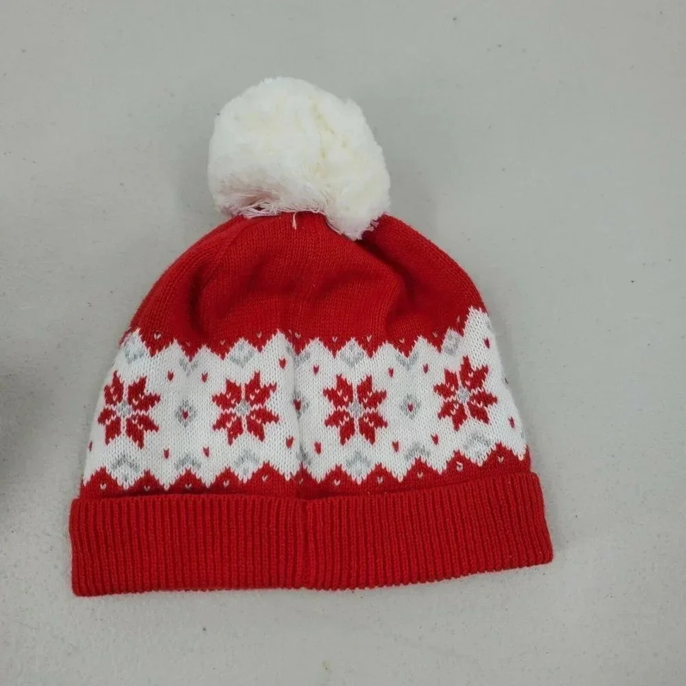 Janie and Jack Fair Isle Pom-Pom Beanie sz 6-12 M
